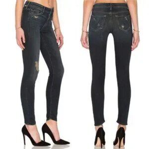 Mother The Looker Distressed Skinny Jeans Jaded & Torn Size 28